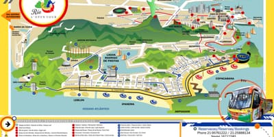Mapa Turistických Autobusov Rio de Janeiro